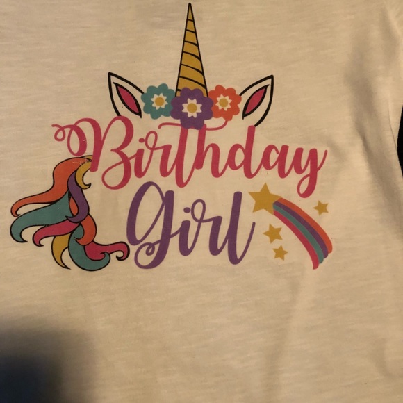 Made 2 Order Birthday Girl Unicorn 濾 Shirt - Picture 2 of 4